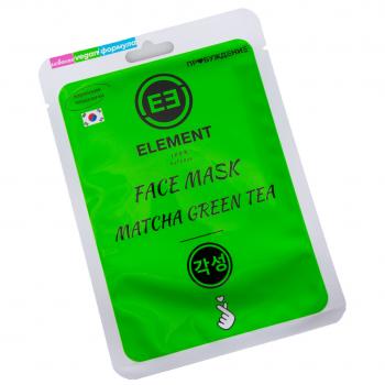 Маска для лица тканевая С экстрактом зеленого чая Матча ELEMENT 25 гр