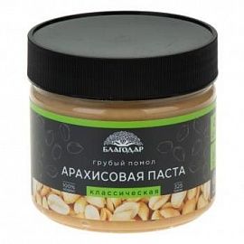Паста арахисовая Классическая грубый помол Благодар 325 гр