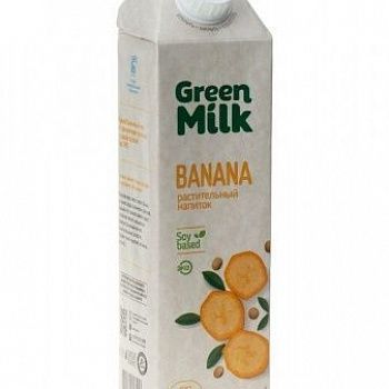 Напиток из растительного сырья соевый со вкусом банан Green Milk 1 л