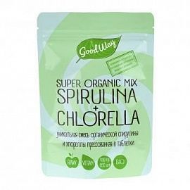 Хлорелла + Спирулина в таблетках Super Organic Mix, Спирулина